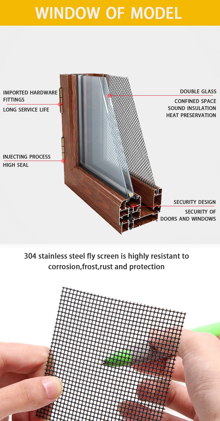 1.2-2.0mm Aluminium Casement Window/Aluminum Window with Mesh Aluminum Casement Windows for Nigeria