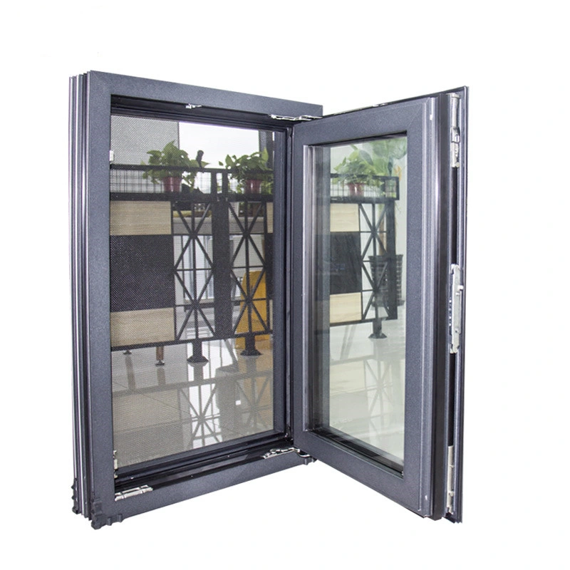 Customized Double Tempered Glass Aluminum Alloy Profile Flat Aluminium Window Casement Soundproof Window