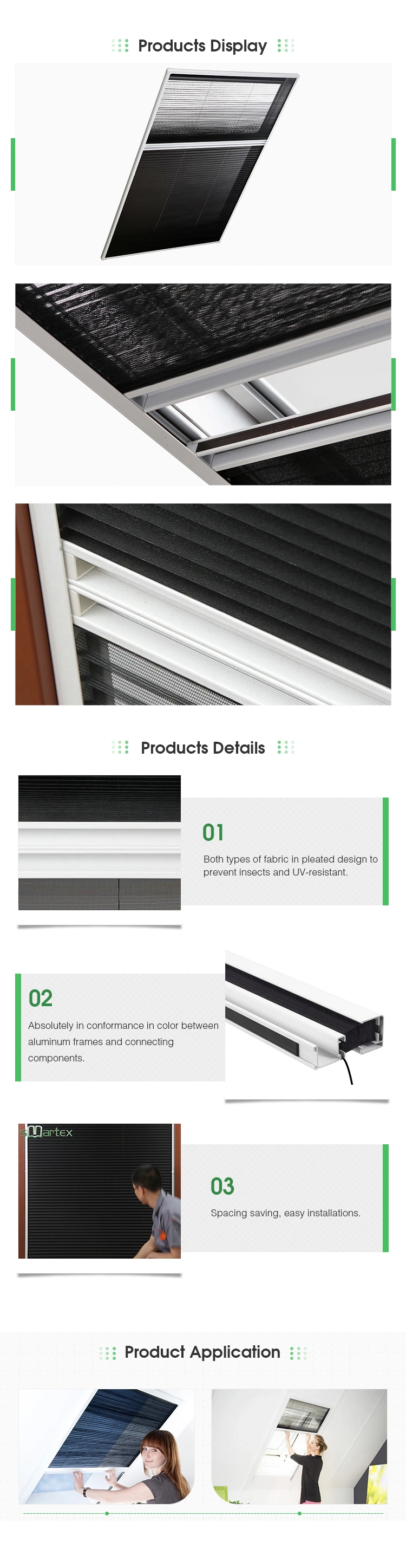 Aluminum Profile Motorized Retractable Intelligent Sliding Opening Laminated Glass Skylight Blinds Screen Roof Window