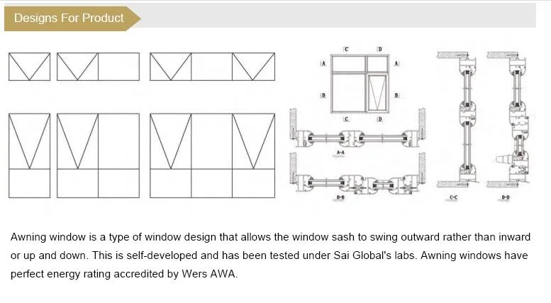 Aluminium Awning Windows Arched Top Design Australia Standard Windows with Security Mesh