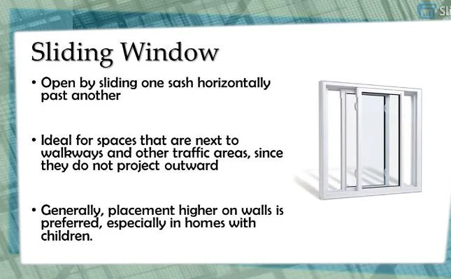 Sliding Opening Laminated Glass Aluminum Sliding Window