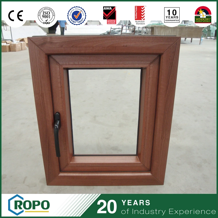 PVC Double Glazed Casement Wooden Window Open Swing