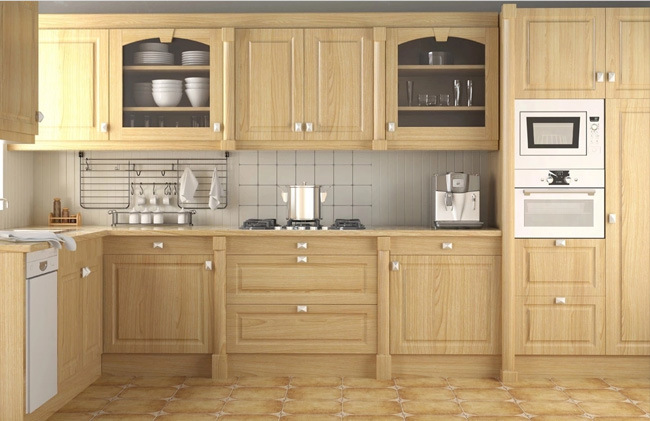 Wood Laminate American Kitchen Cabinets Solid Wood Luxurious RV Kitchen Cabinets for Sale