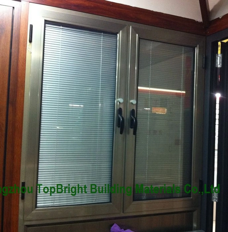 Aluminium French Casement Inward Opening Window with Blinds