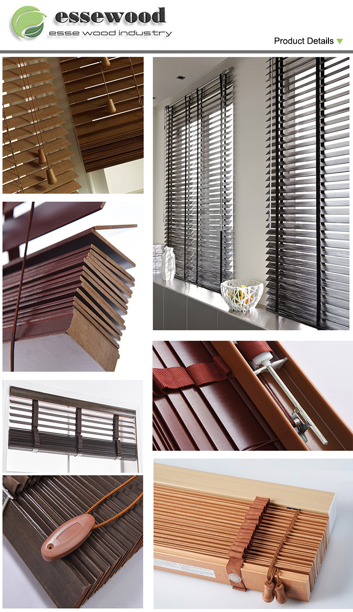 Bespoke Factory Maker White Color Wooden Window Blinds Online with Detail Service
