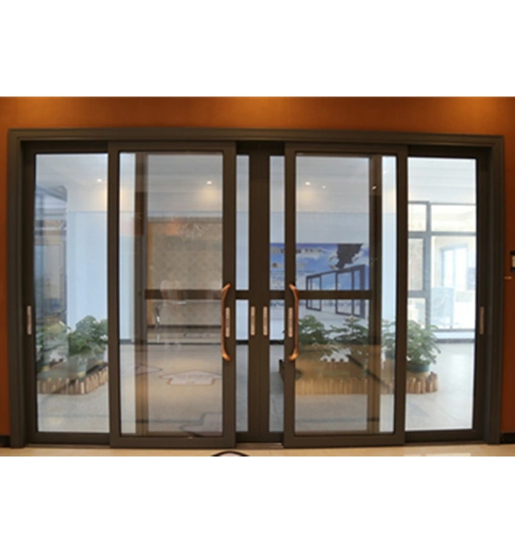 Burglar Proof Designs Customized Modern Aluminium Interior Room Double Door Wood Frame Glass Sliding Door