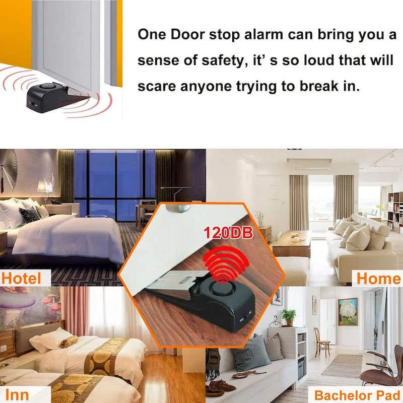 Travel Home Apartment House Sensitivity Windows Chain Burglar Door Alarm