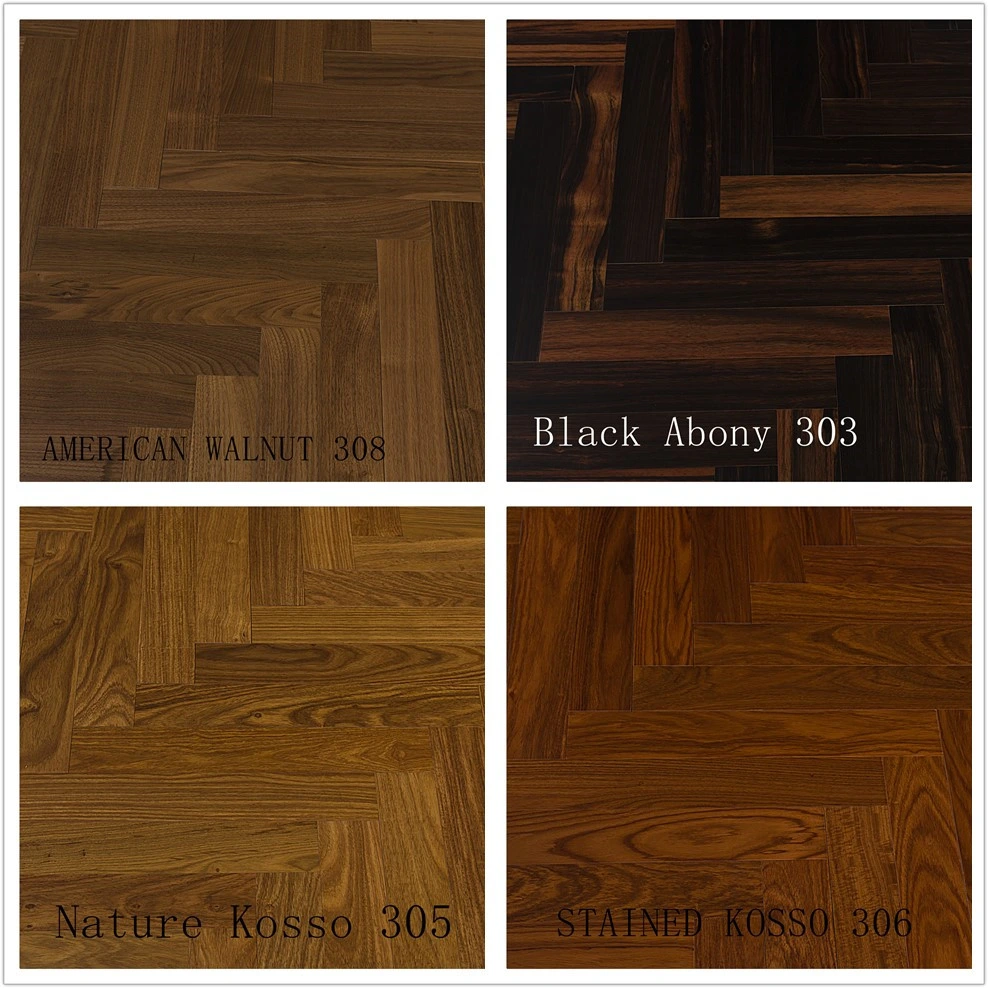 American Walnut Engineered Herringbone Wood Flooring, Wood Wax Oil