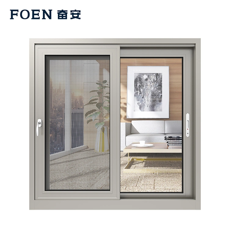 Chemical Polishing 1.4mm Thickness Insect-Proof Square Aluminium Sliding Windows
