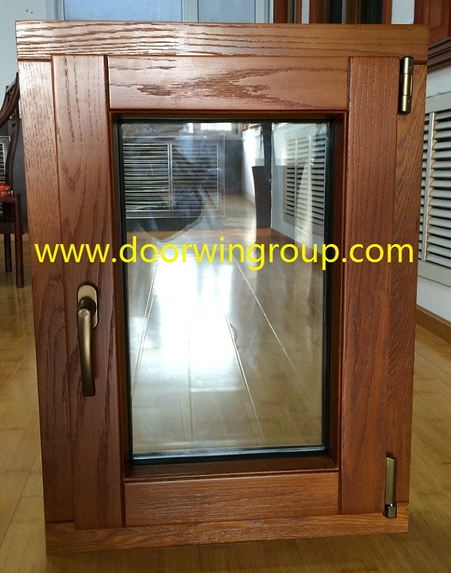 European Quality Solid Wood Aluminum Window and Wood Grain Finish Aluminum Windows
