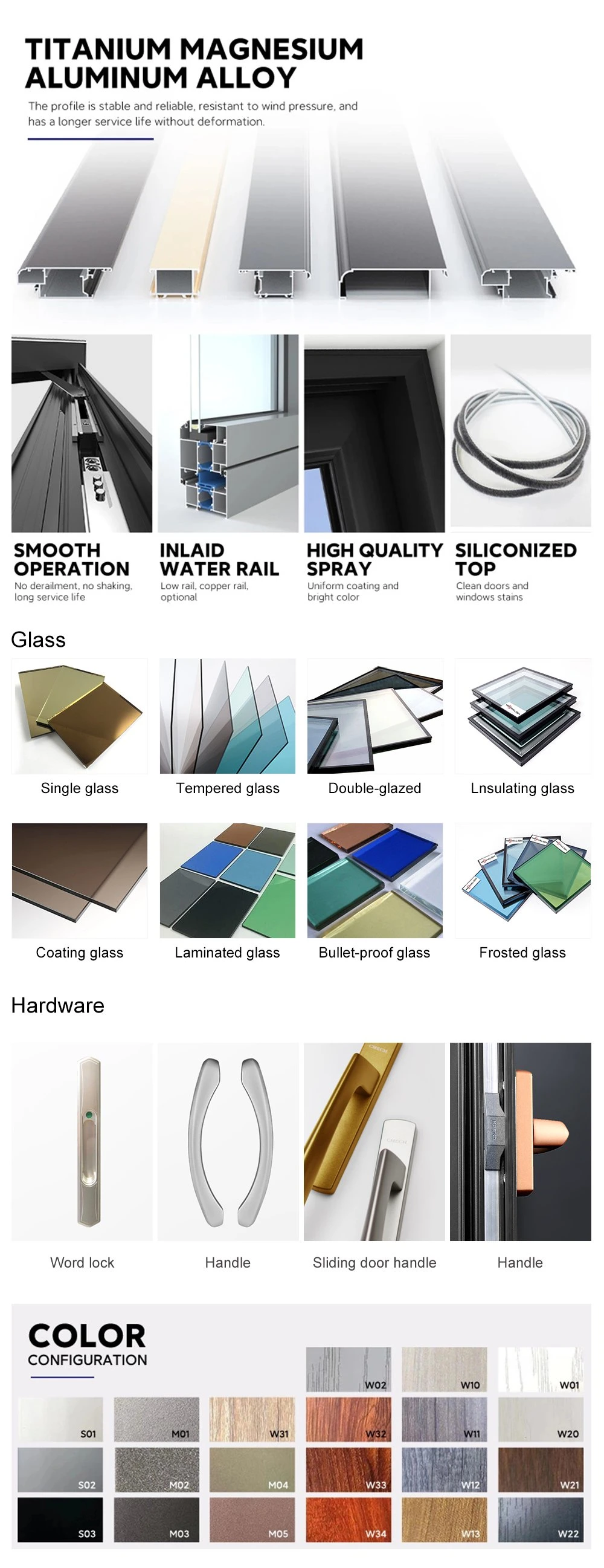 Champagne Color Powder Coating Thermally Broken Aluminum Windows with Security Screen