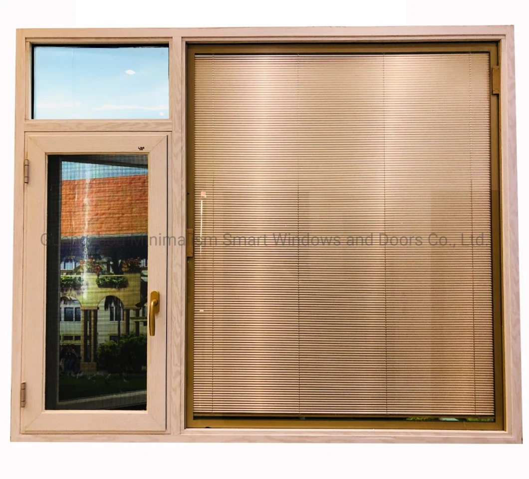 High Quality Aluminium Opening Window with Automatic Shutter/Fixed Window