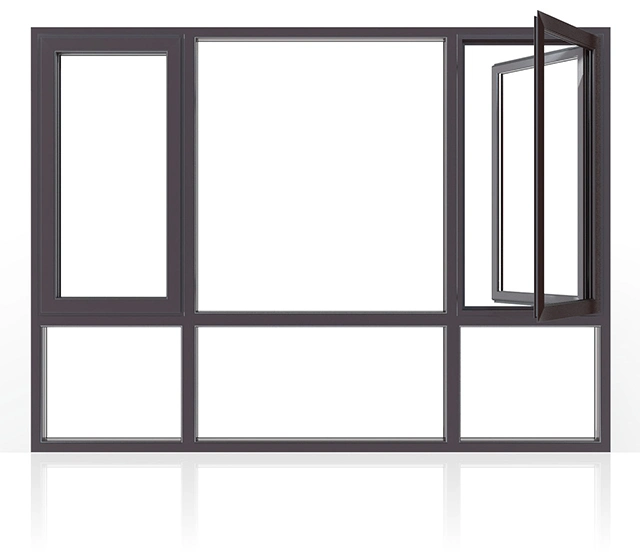 High Quality Tempered Glass Casement Window with Aluminum Alloy Frame
