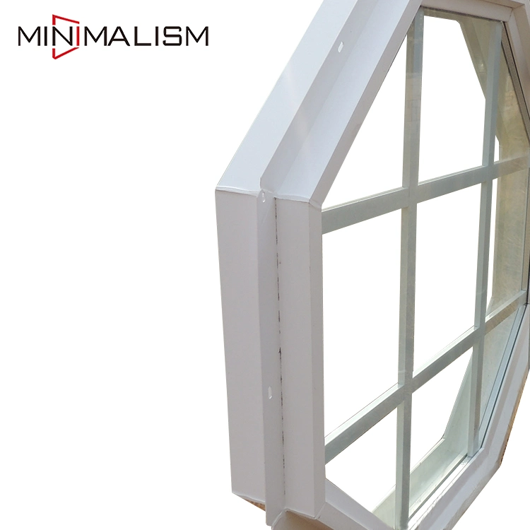 Decoration PVC/UPVC/Aluminium Arch Window Fixed Window with Grill Design