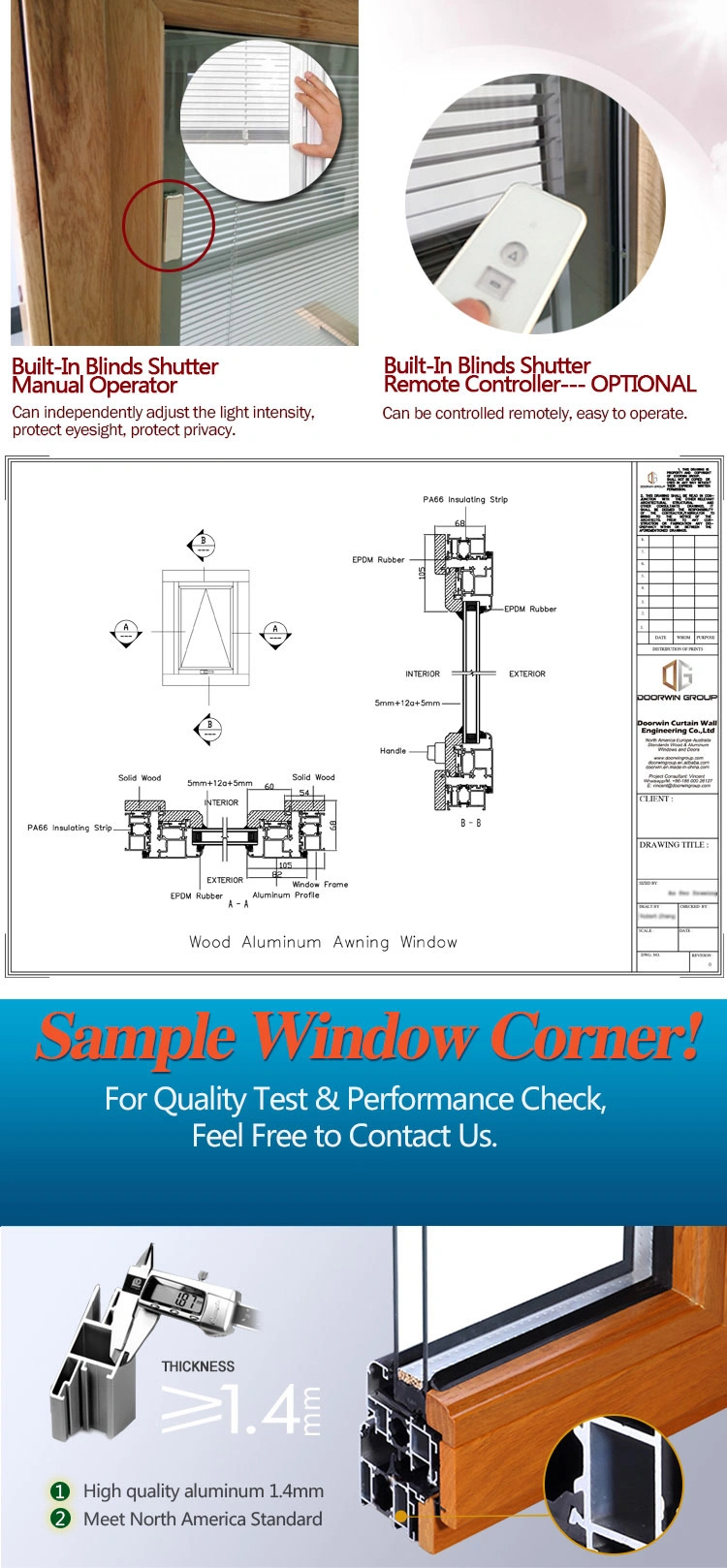 Aluminum Awning / Outward Opening Window for Bathroom