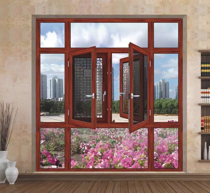 Aluminum Alloy Metal Casement Security Window with Tempered Glass