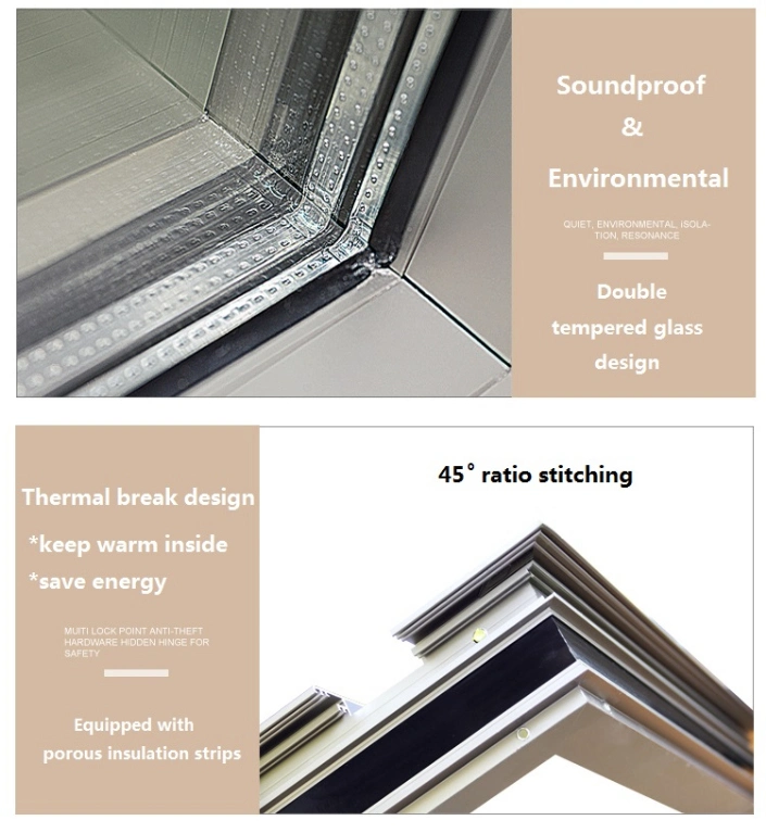 Opening Window with Double Tempered Glass and Aluminum Frame
