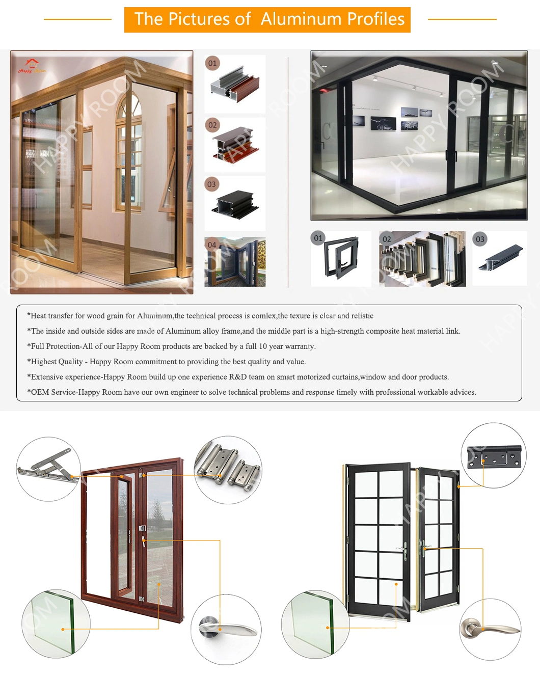 Customized Wooden Grain Aluminum/Aluminium Profiles for Window