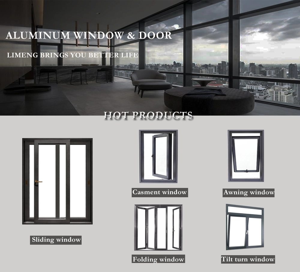 Aluminum Window Aluminum Double Glazing Window with Screen