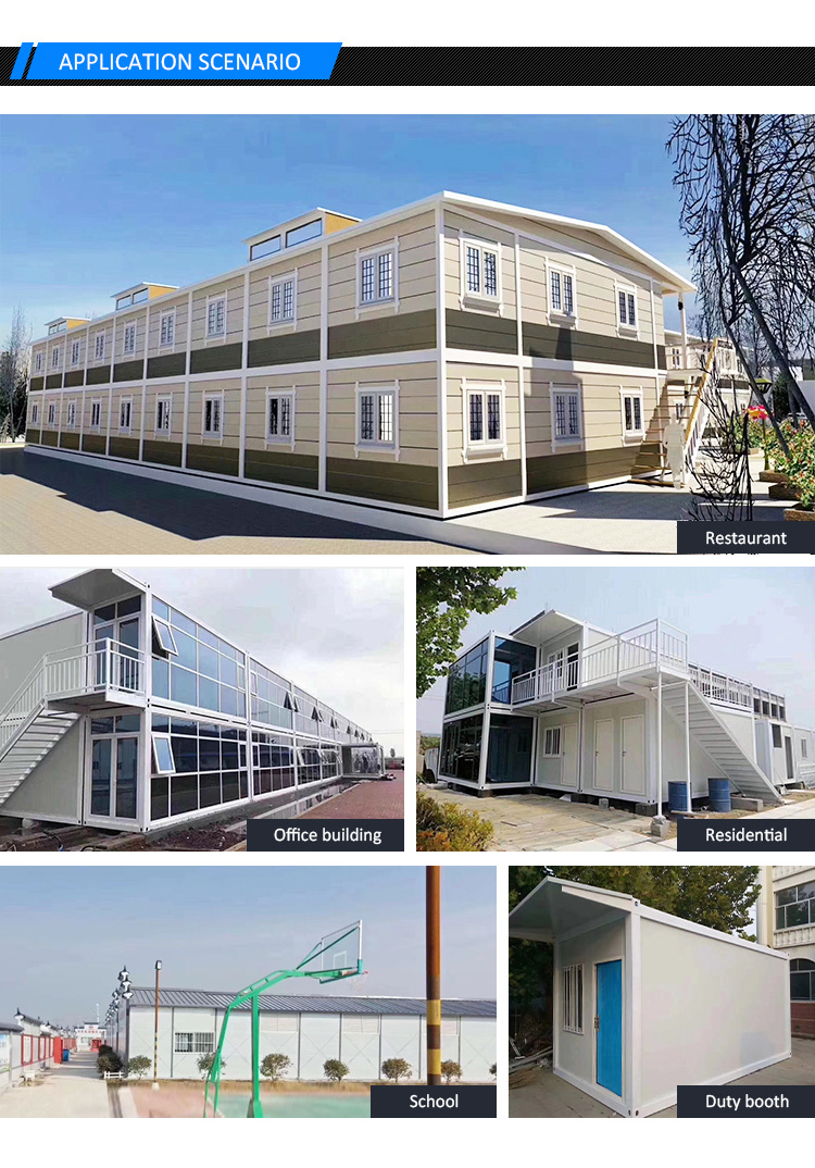 Two Storey Custom 20 FT Portable Prefab Apartments House Finished Container House