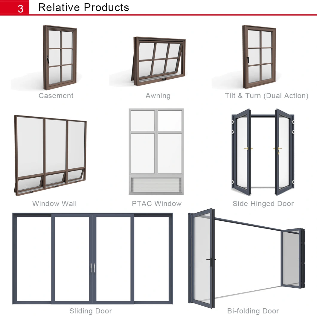 Aluminum/Aluminium Casement Window /Energy Saving Window in High Quality