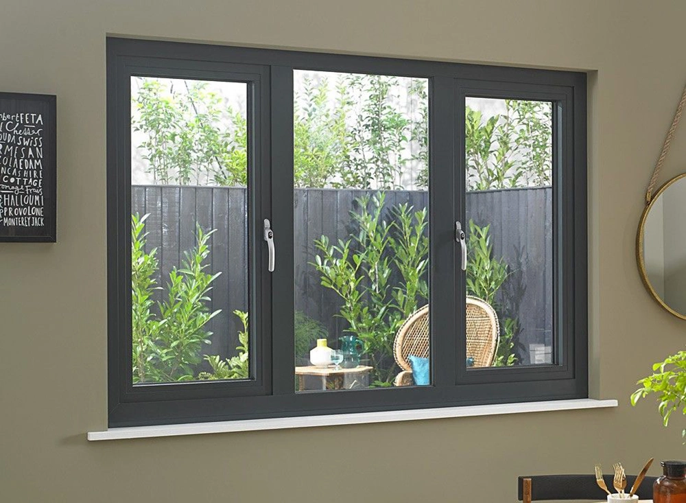 As2047 Black Aluminum Windows Double Tempered Glass Casement Windows