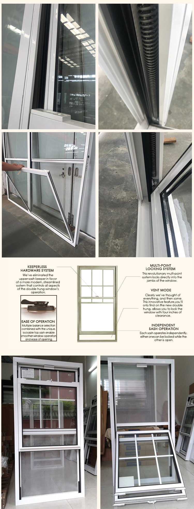 Solid Wood Clad Thermal Break Aluminum Double Hung Window