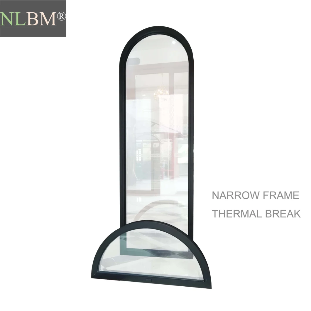 Arched Round-Top Casement Window/ Aluminum Window with Grill Design