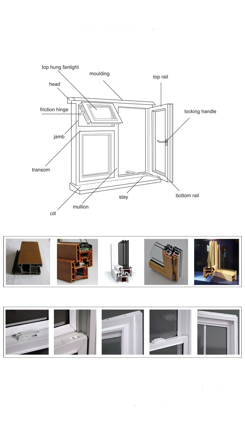 Customized Double Tempered Glass Aluminum Alloy Profile Flat Aluminium Window Casement Soundproof Window