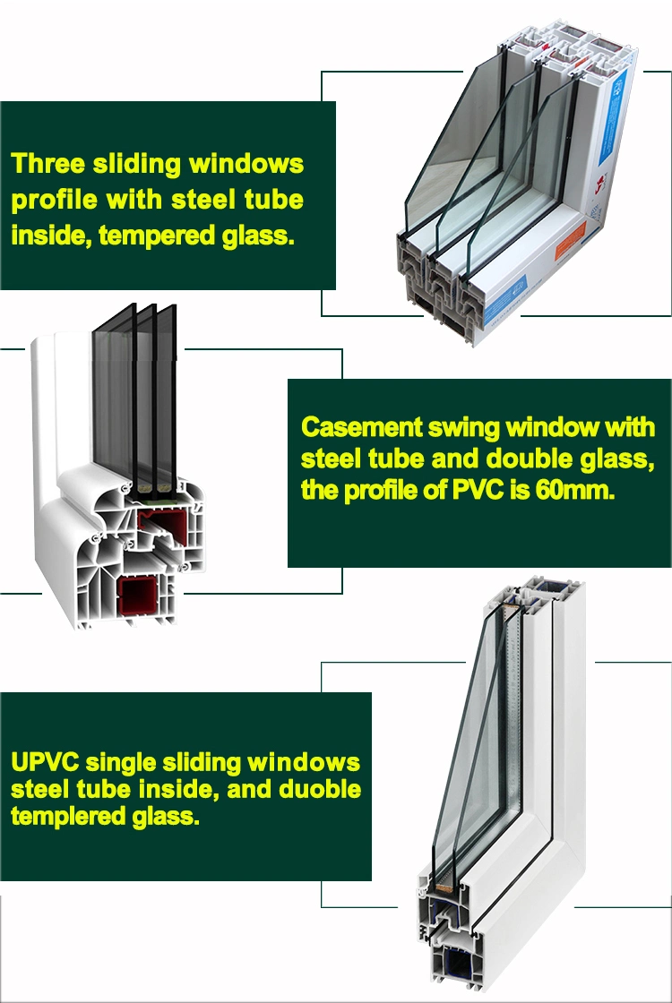 Cheap Hurricane Proof Impact Window PVC Sliding Windows Office Glass Sliding Windows