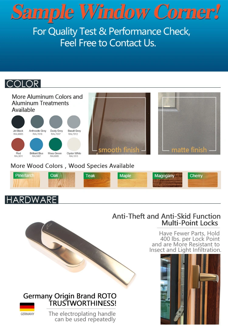 American Origin Brand Hardware Tilt & Turn Inward Opening Windows, Aluminum Clading Solid Wood Casement Windows