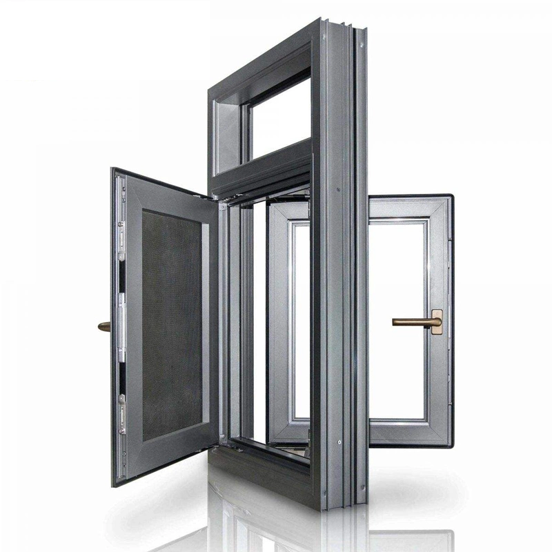 Customized Double Tempered Glass Aluminum Alloy Profile Flat Aluminium Window Casement Soundproof Window