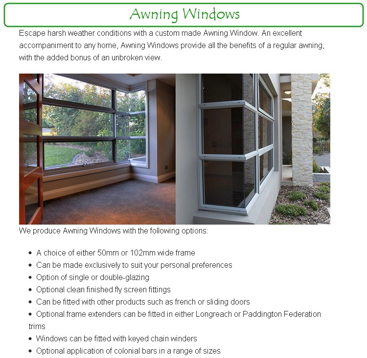 10 Years Warranty Hurricane Proof Impact Window PVC Awning Windows, Bathroom Windows