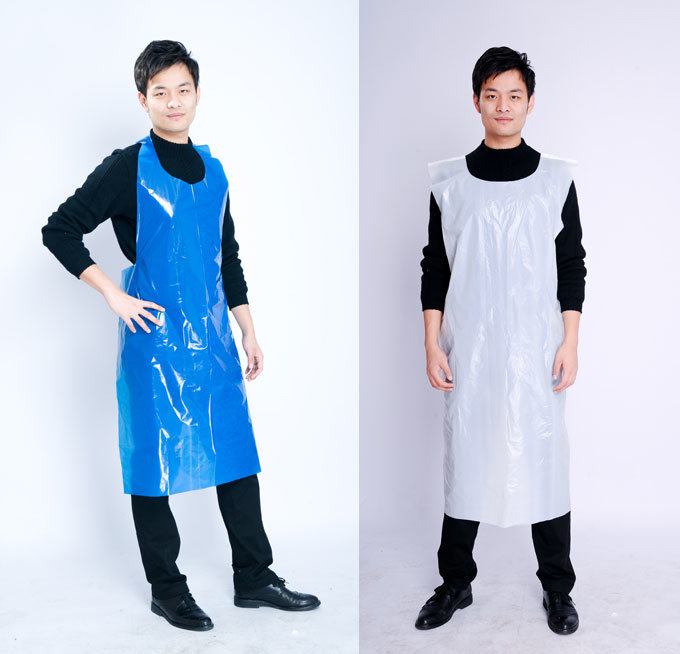 Disposable Cleaning PE Kitchen Apron, Convenient Folding Disposable Plastic Aprons