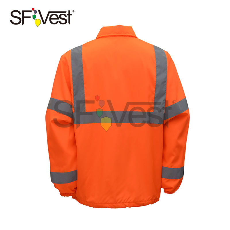 Soft Polyester Fabric High Visibility Clothing Workwear Coat Safety Sweatshirt