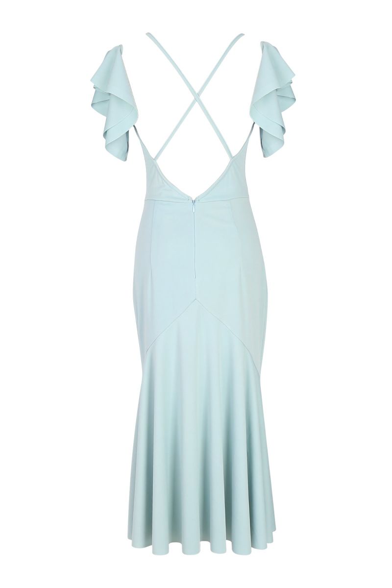 Halter Necked Dress White Backless Dress Fishtail Dress Prom Dress Party Dress Celebration Dress