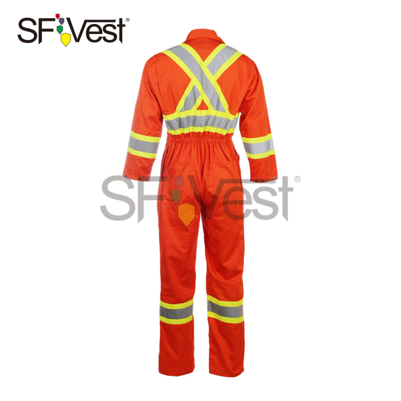 Men's Hi Vis Workwear Reflective Safety Poly-Cotton Coveralls