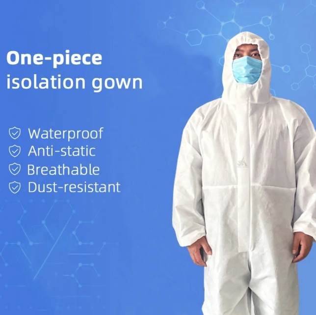 Cleaning Uniform Cleanroom Clothing Coverall Disposable Overalls Microporous Clothes Tyvek Working Men Chemical Protective Suit