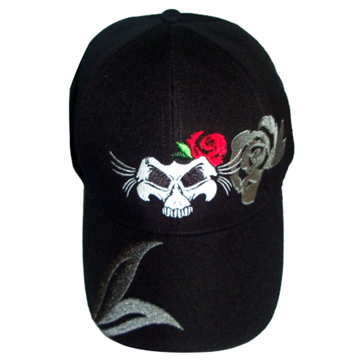 100% Cotton Baseball with Skull Embroidery