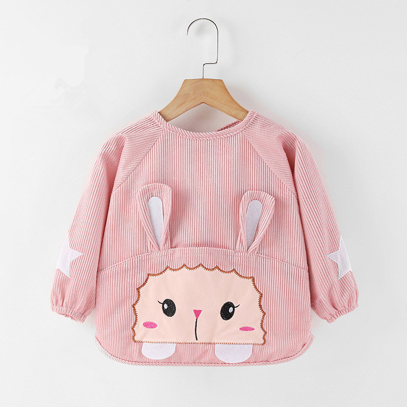 Children Drawing Long Sleeve Apron Baby Feeding Bib
