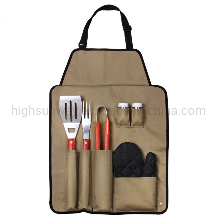 Grill Barbecue Tool Set with Oxford Apron Carry Bag BBQ Grilling Tools