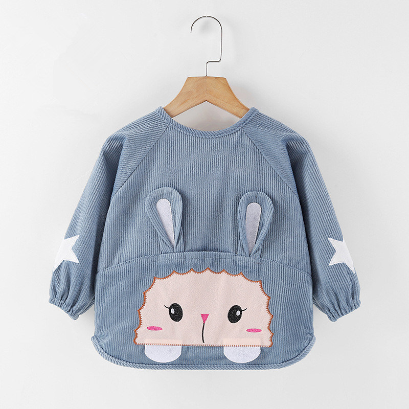 Children Drawing Long Sleeve Apron Baby Feeding Bib