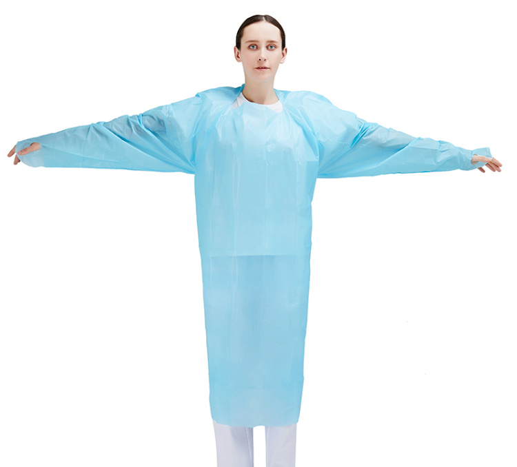 Waterproof CPE Isolation Gown Protective Long Sleeve Apron