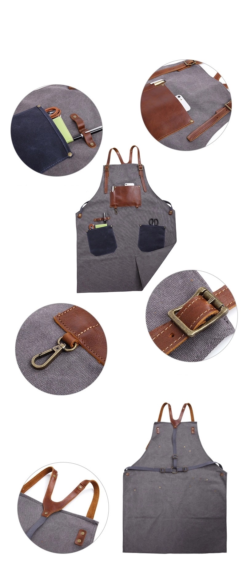 Handmade Working Canvas Barber Cape Apron for Barber Coffee Shop