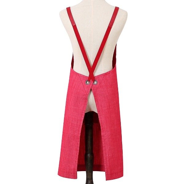 Promotional Red Kitchen Adjustable Fashion Cotton Apron (RS-170301A)