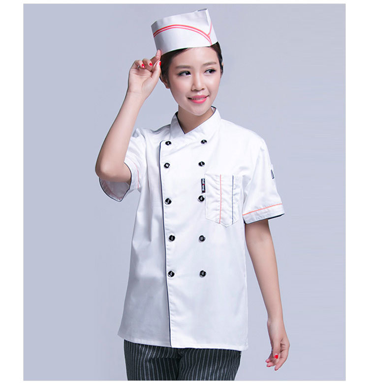 Tapered Double Breasted Jacket 100% Cotton Chef Jacket Uniform