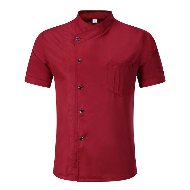 Wholesale Unisex Kitchen Chef Uniform Bakery Food Service Short Sleeve Breathable Double Breasted Catering Cook Wear Chef Uniform