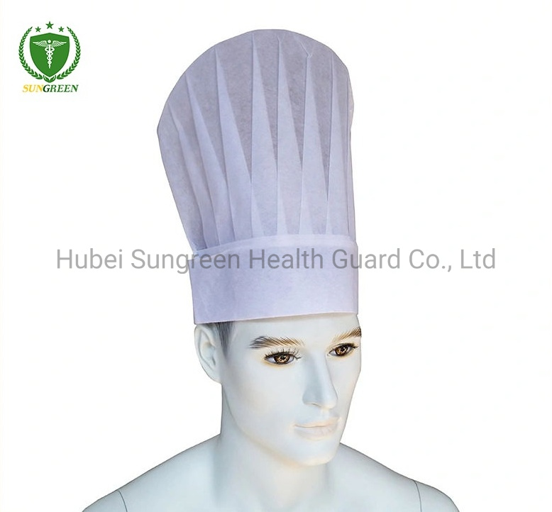 Disposable White Non-Woven Restaurant Chef Hat with Higher Height