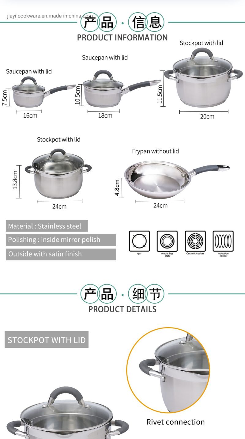 Versatile Professional Saucepan Stainless Steel Cooking Milk Boiling Pot 16cm