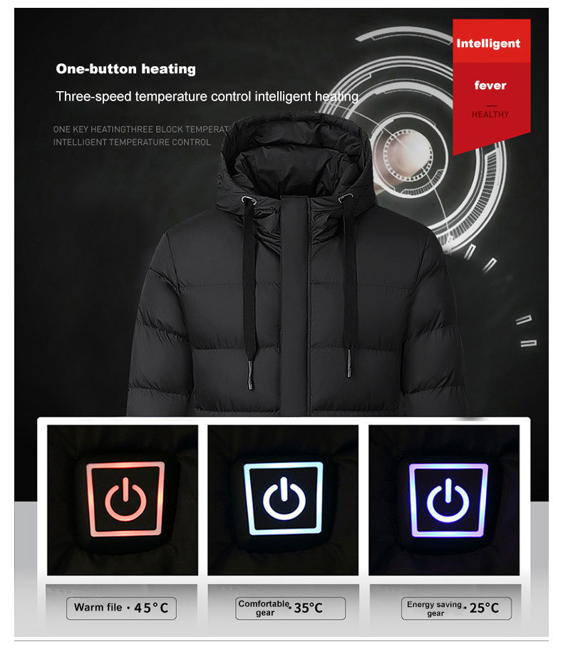 Smart Battery Heated Jackets Outdoor Winter Heating Down Jacket Th21008